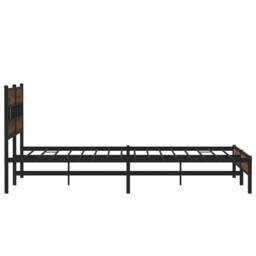 Berkfield Home Metal Bed Frame without Mattress Brown Oak 180x200 cm Super King - thumbnail 5
