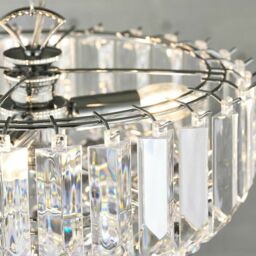 Loops 3 Light Chandelier Pendant CHROME CLEAR Shade Hanging Ceiling Feature Lamp Bulb - thumbnail 4