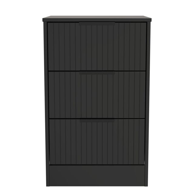 Ready Assembled 2 U Denver 3 Drawer Bedside Cabinet (Ready Assembled) in True Black - image 1