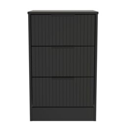 Ready Assembled 2 U Denver 3 Drawer Bedside Cabinet (Ready Assembled) in True Black