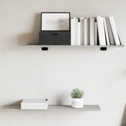 Berkfield Home Wall Shelves 4 pcs Grey Sonoma 80x20x1.5 cm Engineered Wood - thumbnail 1