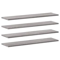 Berkfield Home Wall Shelves 4 pcs Grey Sonoma 80x20x1.5 cm Engineered Wood - thumbnail 2