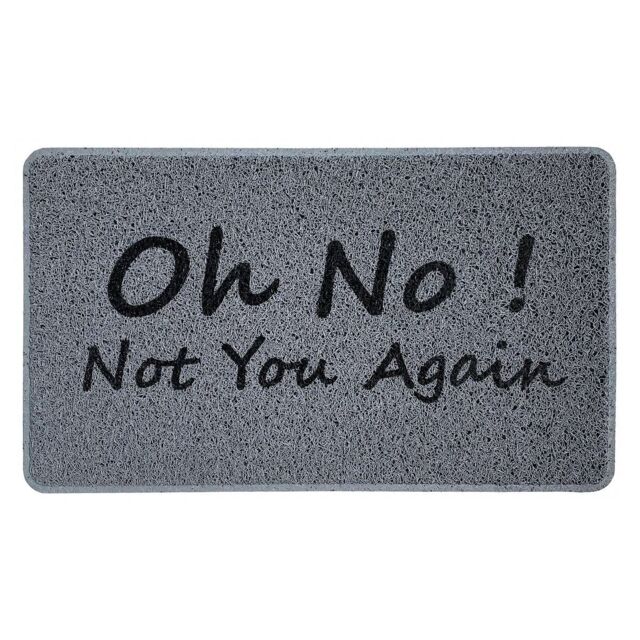 Nicoman Spaghetti Novelty UV Print Funny Door Mat Grey 75 x 45cm - Oh NO, Not You Again - Size: 44 cm x 70 cm - image 1