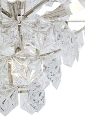 Orsina Classical Silver Leaf Chandelier, 12 Bulb Teardrop Glass Pendant Light, Vintage-Inspired Ceiling Light - thumbnail 5