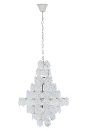Orsina Classical Silver Leaf Chandelier, 12 Bulb Teardrop Glass Pendant Light, Vintage-Inspired Ceiling Light - thumbnail 4