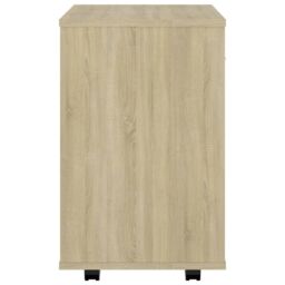Berkfield Home Rolling Cabinet Sonoma Oak 46x36x59 cm Engineered Wood in Brown - Size: 46 x 36 x 59 cm - thumbnail 5