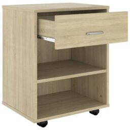 Berkfield Home Rolling Cabinet Sonoma Oak 46x36x59 cm Engineered Wood in Brown - Size: 46 x 36 x 59 cm - thumbnail 6