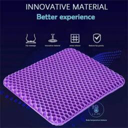 NESTLUNE Purple Breathable Egg Sitting Cushion Gel Seat Cool - Size: 100 cm x 190 cm - thumbnail 3