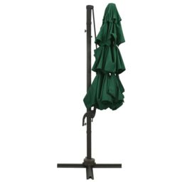 Berkfield Home 4-Tier Parasol with Aluminium Pole Green 3x3 m - thumbnail 3