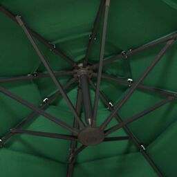 Berkfield Home 4-Tier Parasol with Aluminium Pole Green 3x3 m - thumbnail 6