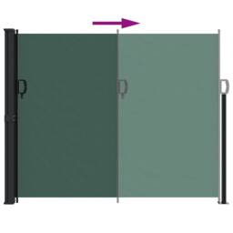 Berkfield Home Retractable Side Awning Dark Green 160x600 cm - thumbnail 5