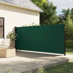 Berkfield Home Retractable Side Awning Dark Green 160x600 cm - thumbnail 1