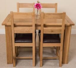 Thats Furniture Hampton 120-160cm Oak Extending Dining Table & 4 Lincoln Chairs in Brown - thumbnail 2