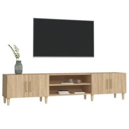 Berkfield Home TV Cabinet Sonoma Oak 180x31.5x40 cm Engineered Wood in Brown - thumbnail 4