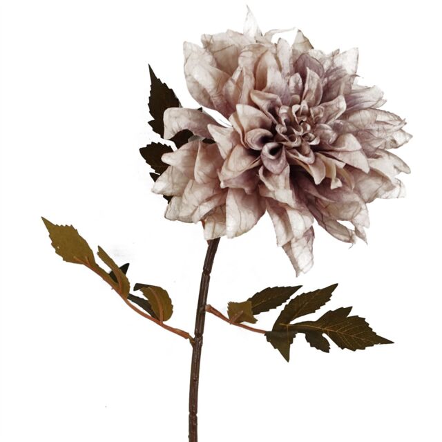 Leaf 55cm Artificial Dahlia Flower Stem Dusty Pink - image 1