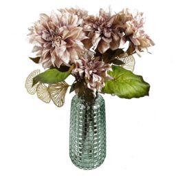 Leaf 55cm Artificial Dahlia Flower Stem Dusty Pink - thumbnail 4