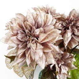 Leaf 55cm Artificial Dahlia Flower Stem Dusty Pink - thumbnail 3