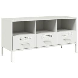 Berkfield Home TV Cabinet White 100.5x39x50.5 cm Steel - thumbnail 2