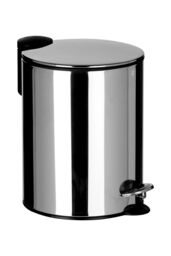 Orsina 5 Litre Pedal Bin With Soft Close Lid, Compact Metal Bin With Removable Inner Bucket, Ideal For Bathrooms in Silver