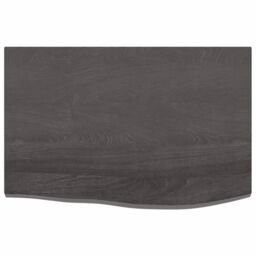 Berkfield Home Table Top Dark Grey 60x40x2 cm Treated Solid Wood Oak - Size: 60 x 40 x 2 cm - thumbnail 3