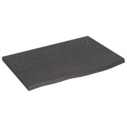 Berkfield Home Table Top Dark Grey 60x40x2 cm Treated Solid Wood Oak - Size: 60 x 40 x 2 cm - thumbnail 2