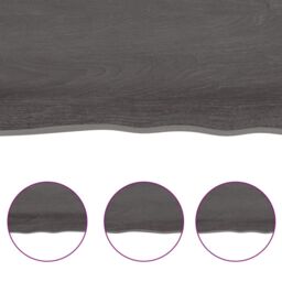 Berkfield Home Table Top Dark Grey 60x40x2 cm Treated Solid Wood Oak - Size: 60 x 40 x 2 cm - thumbnail 4