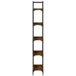 Berkfield Home Decorative Bookshelf 5-Tier Smoked Oak 60.5x24x166.5 cm Engineere in Brown - thumbnail 6