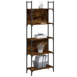 Berkfield Home Decorative Bookshelf 5-Tier Smoked Oak 60.5x24x166.5 cm Engineere in Brown - thumbnail 4