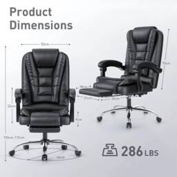 Havendro Ergonomic Office Chair Gaming PC Computer Desk Executive in Black - thumbnail 2