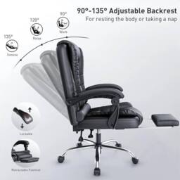 Havendro Ergonomic Office Chair Gaming PC Computer Desk Executive in Black - thumbnail 3