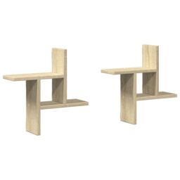 Berkfield Home Wall Shelves 2 pcs Sonoma Oak 38x12x38 cm Engineered Wood in Brown - Size: 38 x 12 x 38 cm - thumbnail 2