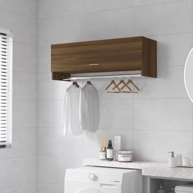 Berkfield Home Wardrobe Brown Oak 100x32.5x35 cm Engineered Wood - image 1