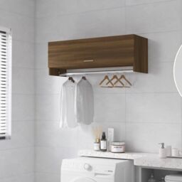 Berkfield Home Wardrobe Brown Oak 100x32.5x35 cm Engineered Wood - thumbnail 1