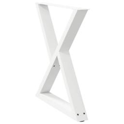 Berkfield Home Modern Dining Table Legs 2 pcs White 80x(72-73.3) cm Steel - thumbnail 4