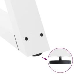 Berkfield Home Modern Dining Table Legs 2 pcs White 80x(72-73.3) cm Steel - thumbnail 9