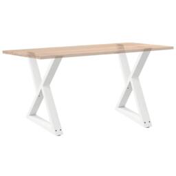 Berkfield Home Modern Dining Table Legs 2 pcs White 80x(72-73.3) cm Steel - thumbnail 8