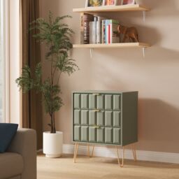Ready Assembled 2 U Metro 3 Drawer Chest (Ready Assembled) in Pale Green - Size: Medium