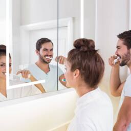 KEEPREAPER Sleek Bathroom Mirror Cabinet with Lights & Defogger 600 x 650mm in White - thumbnail 8