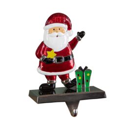 Samuel Alexander 17cm Santa Christmas Stocking Hanger with Weighted Base in Red - thumbnail 9
