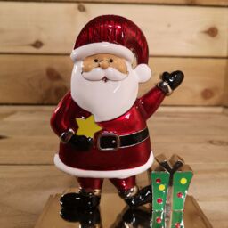 Samuel Alexander 17cm Santa Christmas Stocking Hanger with Weighted Base in Red - thumbnail 3