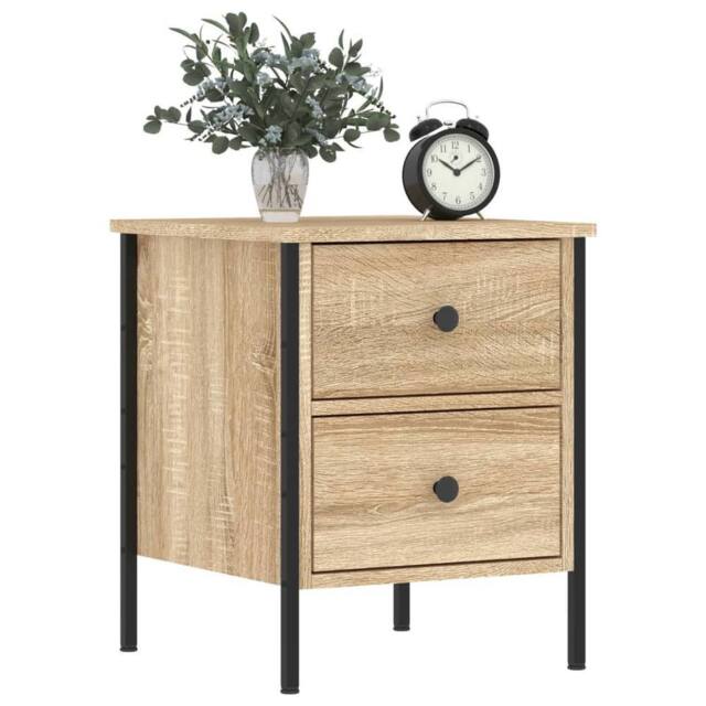 Berkfield Home Durable Bedside Cabinet Sonoma Oak 40x42x50 cm Engineered Wood in Light Tan - Size: 40 x 42 x 50 cm - image 1