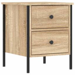 Berkfield Home Durable Bedside Cabinet Sonoma Oak 40x42x50 cm Engineered Wood in Light Tan - Size: 40 x 42 x 50 cm - thumbnail 3