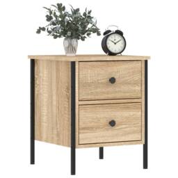 Berkfield Home Durable Bedside Cabinet Sonoma Oak 40x42x50 cm Engineered Wood in Light Tan - Size: 40 x 42 x 50 cm - thumbnail 1