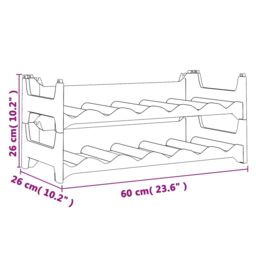 Berkfield Home Wine Rack for 12 Bottles PP Stackable in Black - thumbnail 6