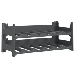 Berkfield Home Wine Rack for 12 Bottles PP Stackable in Black - thumbnail 2