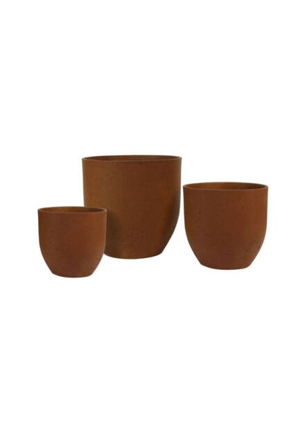 KDMD Hortus Classic Oxidized Planter - x 3 - H34 H31 H27cm in Dark Brown - image 1