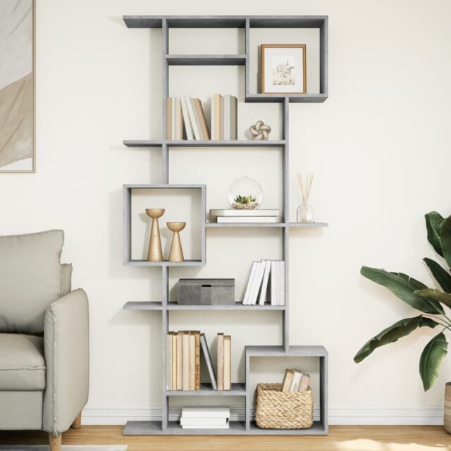 Berkfield Home Book Cabinet Concrete Grey 92x29x188 cm Engineered Wood - Size: 92 x 29 x 188 cm - image 1