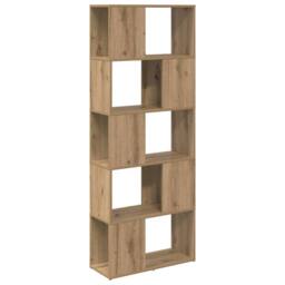 Berkfield Home Elegant Bookshelf Artisan oak Particle board 60 x 24 x 155 cm Boo in Brown - thumbnail 3
