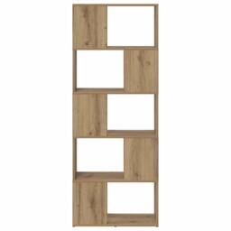 Berkfield Home Elegant Bookshelf Artisan oak Particle board 60 x 24 x 155 cm Boo in Brown - thumbnail 5