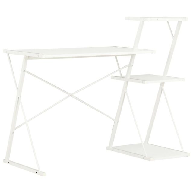 Berkfield Home Desk with Shelf White 116x50x93 cm - Size: 116 x 50 x 93 cm - image 1